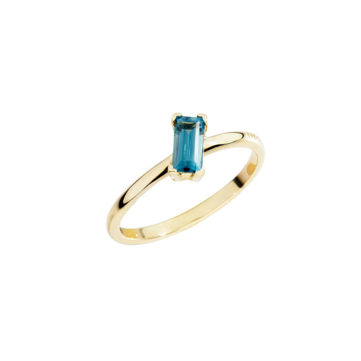 DoDo - Ring Baguetteschliff London Blue Topas