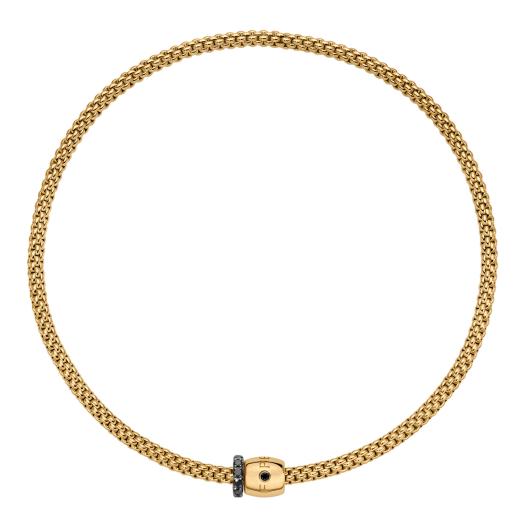FOPE - Solo Flex'it Halskette mit dekorativem Verschluss und schwarzem Diamantpavé