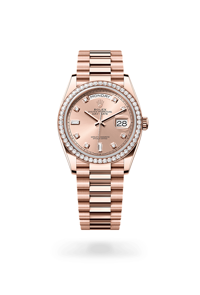 Rolex Day-Date 36 M128345RBR-0009 Herrenuhr - Oyster, 36 mm, Everose-Gold mit Diamanten