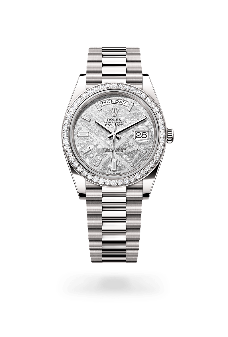 Rolex Day-Date 40 Herrenuhr (M228349RBR-0040) Oyster, 40 mm, Weißgold mit Diamanten